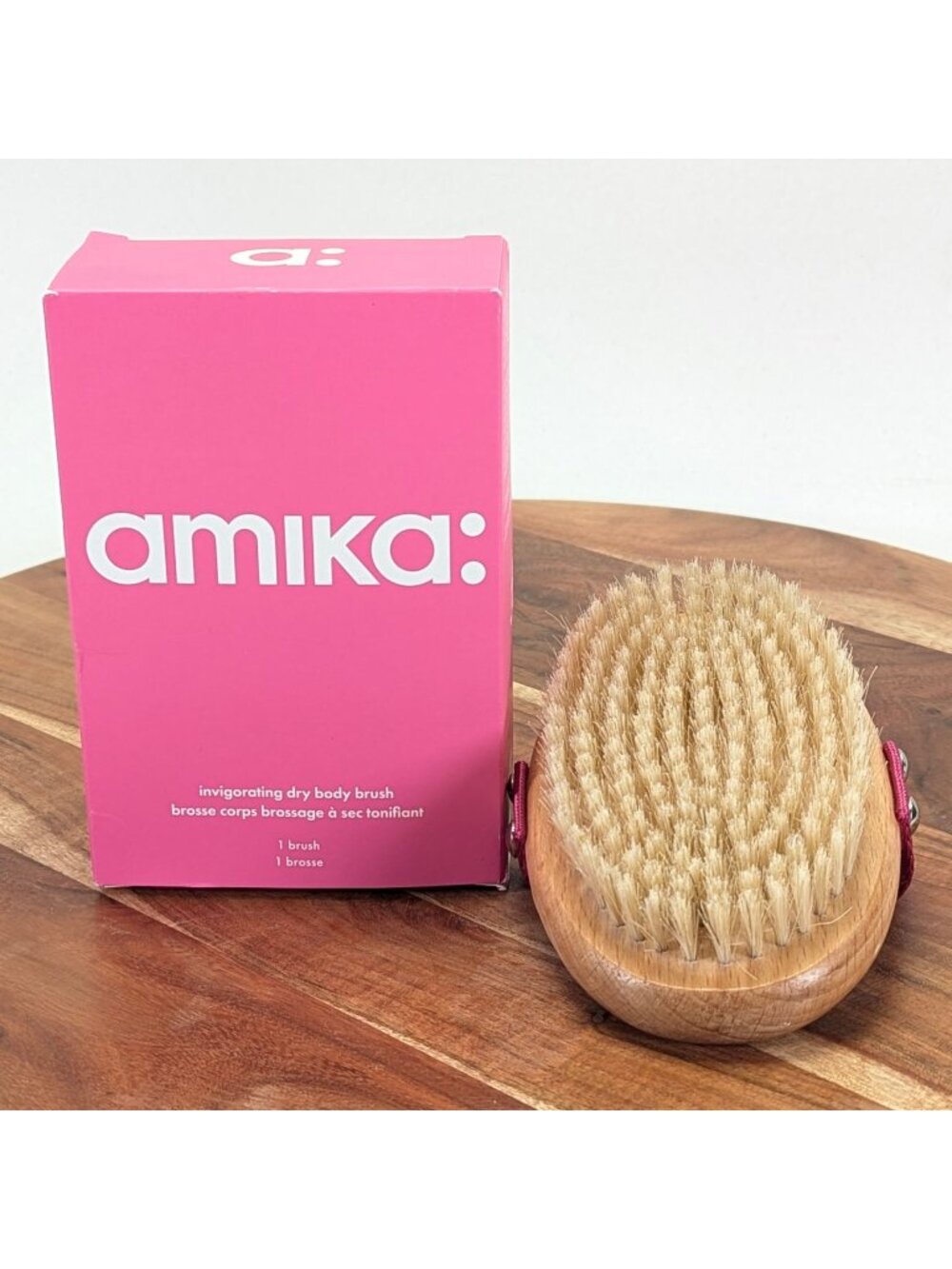 Amika Invigorating Dry Body Brush for Exfoliating & Smooth Skin w Box